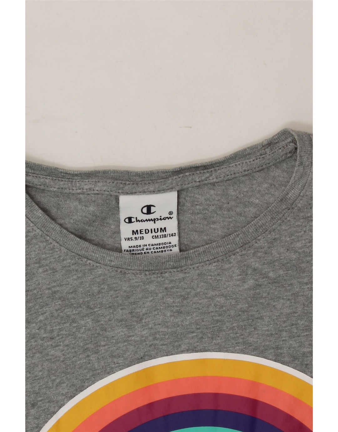 CHAMPION Boys Graphic T-Shirt Top 9-10 Years Medium Grey Cotton Vintage Champion and Second-Hand Champion from Messina Hembry 