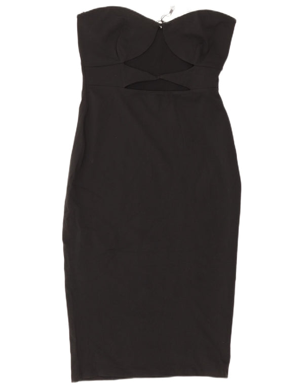 ZARA Womens Strapless Dress UK 14 Large Black Polyester