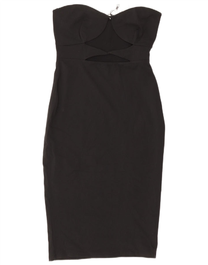 ZARA Womens Strapless Dress UK 14 Large Black Polyester