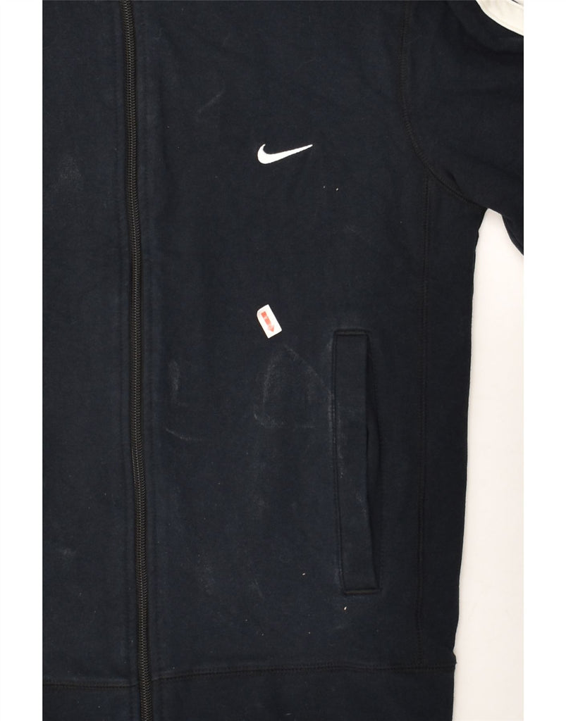 NIKE Womens Tracksuit Top Jacket UK 14 Large Black Cotton | Vintage Nike | Thrift | Second-Hand Nike | Used Clothing | Messina Hembry 