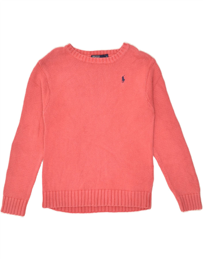 POLO RALPH LAUREN Girls Boat Neck Jumper Sweater 6-7 Years Pink Cotton | Vintage Polo Ralph Lauren | Thrift | Second-Hand Polo Ralph Lauren | Used Clothing | Messina Hembry 