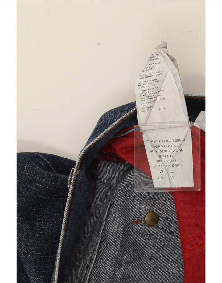 Tommy Hilfiger Mens Bootcut Jeans W38 L29 Navy Blue Cotton