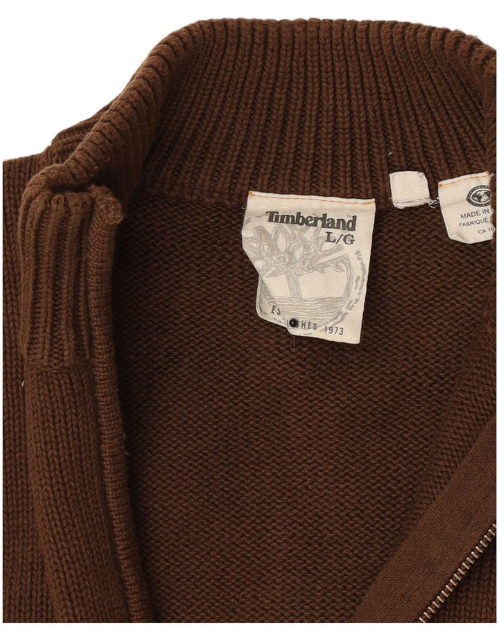Timberland Mens Cardigan Sweater Large Brown