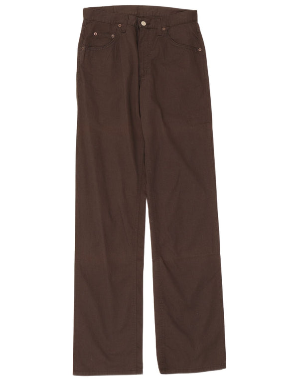 Rifle Mens Straight Casual Trousers W28 L34 Brown Cotton