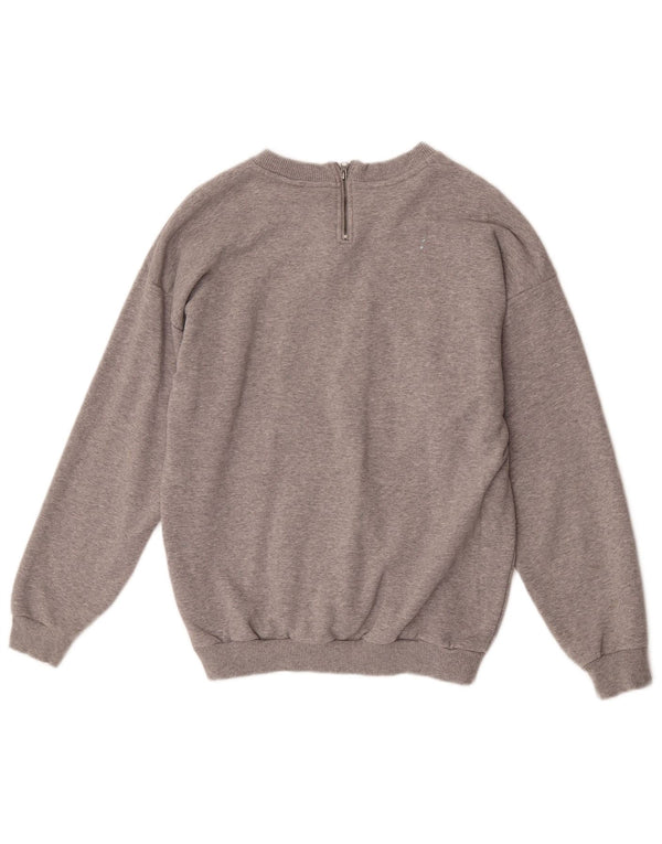 Adidas Womens Graphic Oversized Sweatshirt Jumper UK 6 XS Grey Cotton