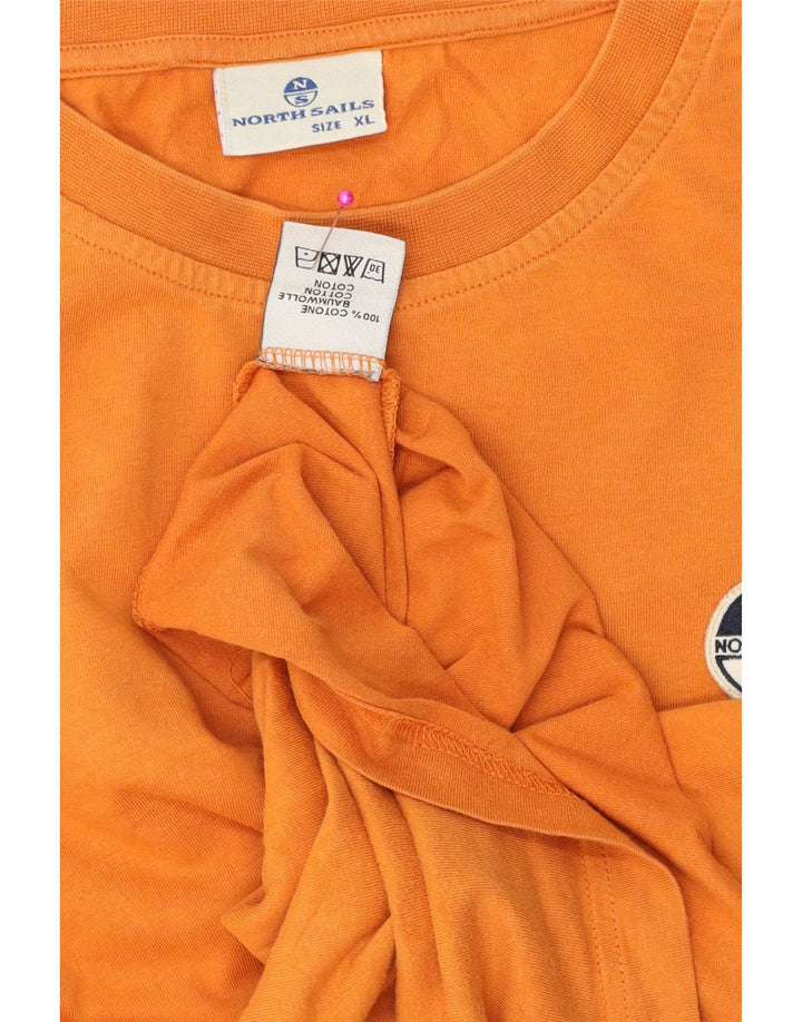 North Sails Mens Top Long Sleeve XL Orange Cotton