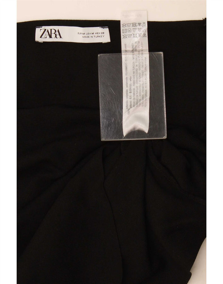 Zara Womens Crop Top UK 14 Medium Black Polyamide