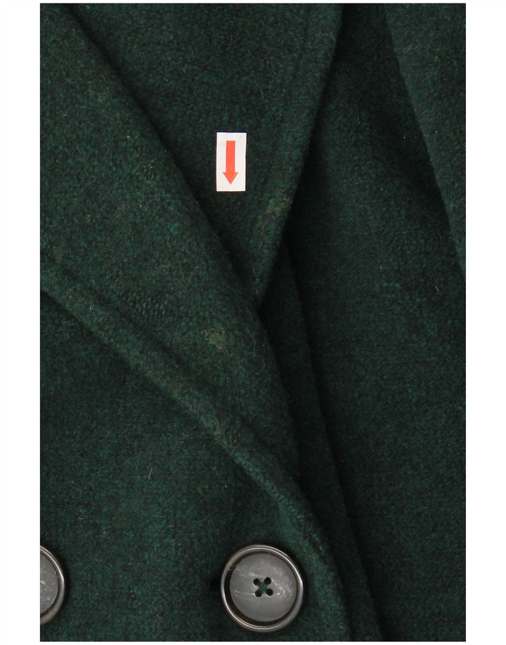 Marks & Spencer Womens Double Breasted Coat UK 20 2XL Green Wool