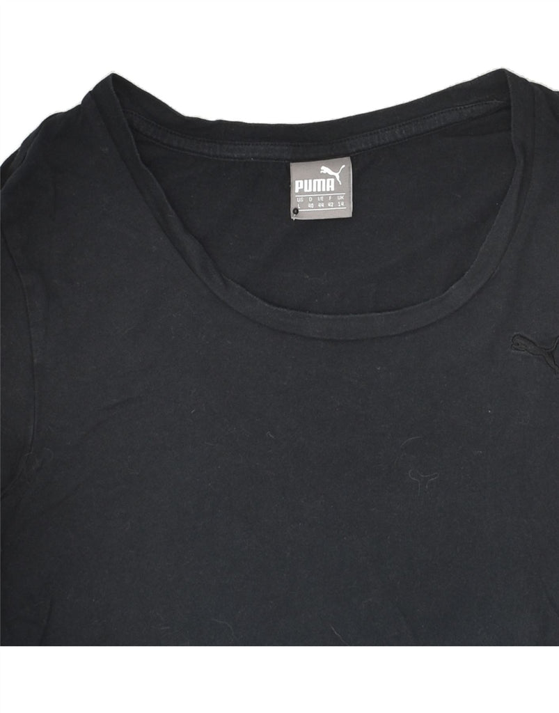 PUMA Womens T-Shirt Top UK 14 Medium  Black Vintage Puma and Second-Hand Puma from Messina Hembry 