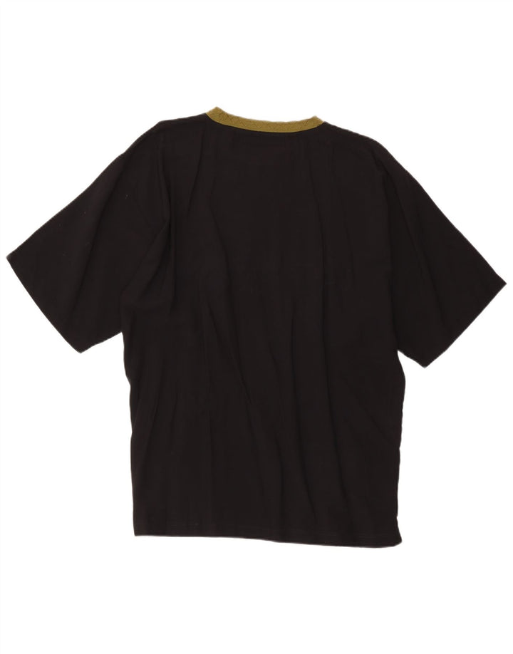 Vintage Mens Graphic T-Shirt Top Large Black Viscose