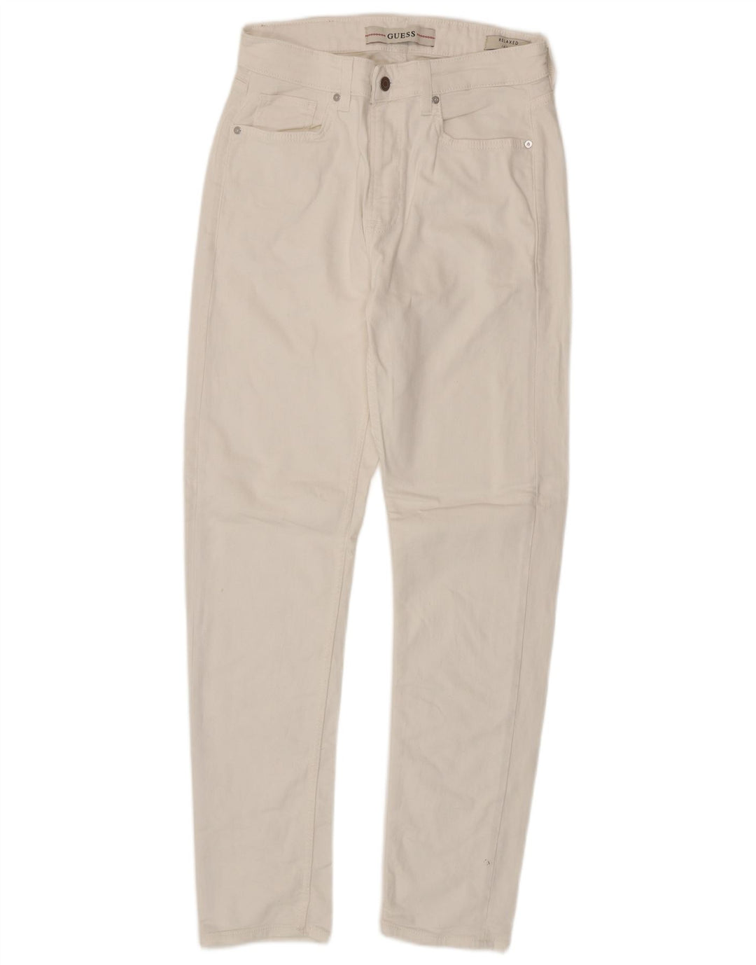 GUESS Womens Relaxed Fit Slim Jeans W29 L31  Off White Cotton