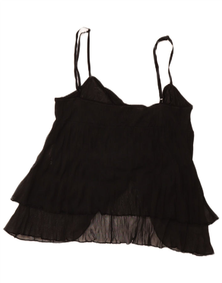 BENETTON Womens Cami Top UK 12 Medium Black
