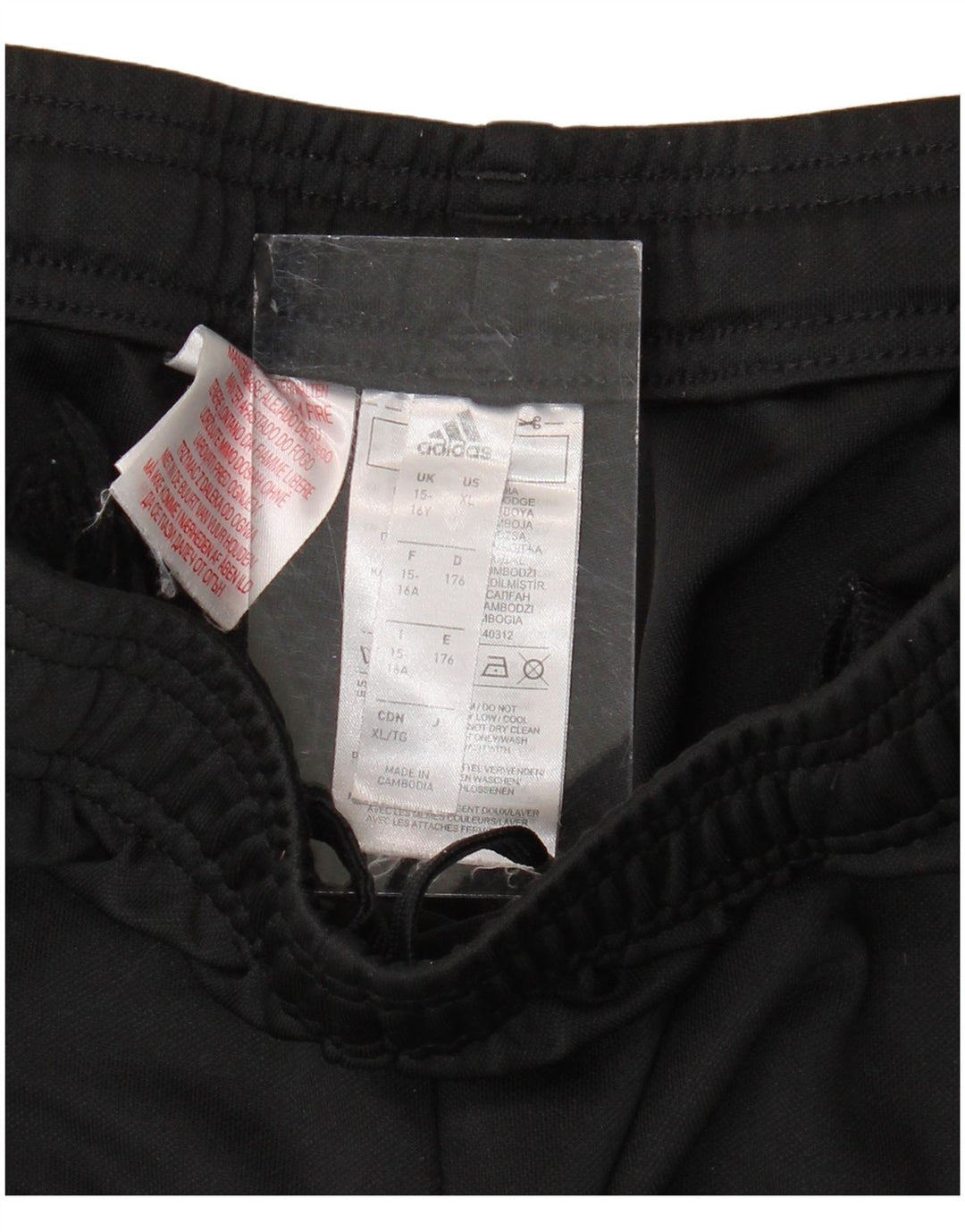 ADIDAS Boys Aeroready Tracksuit Trousers 15-16 Years  Black Polyester