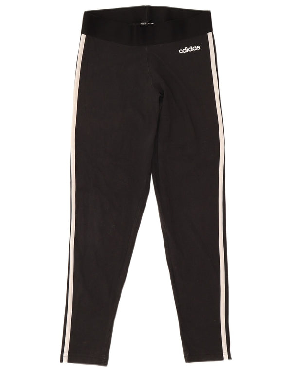 Adidas Womens Leggings UK 12/14 Medium Black Cotton