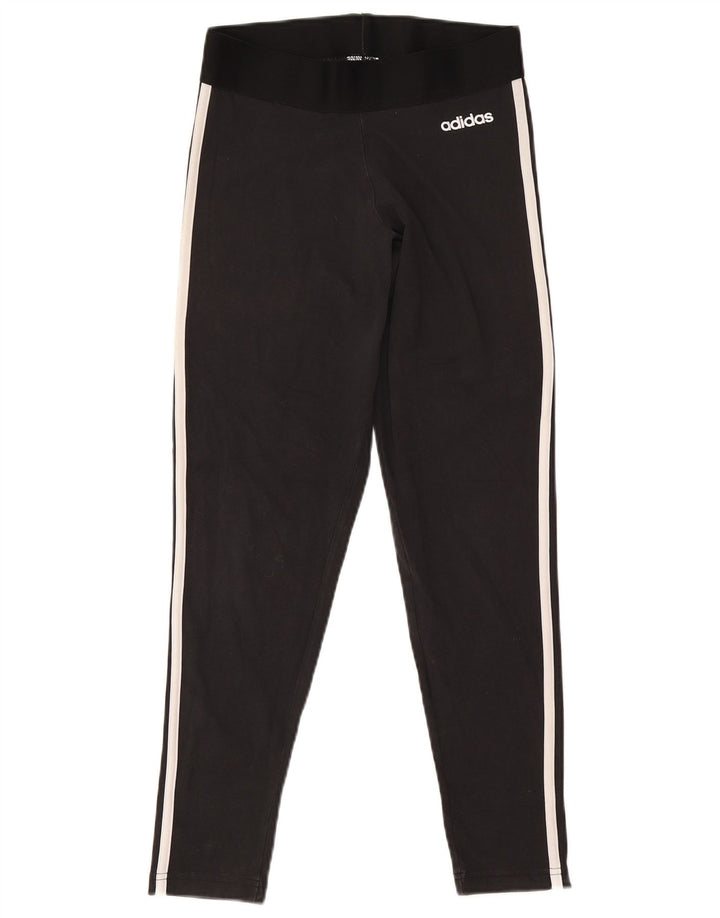 Adidas Womens Leggings UK 12/14 Medium Black Cotton