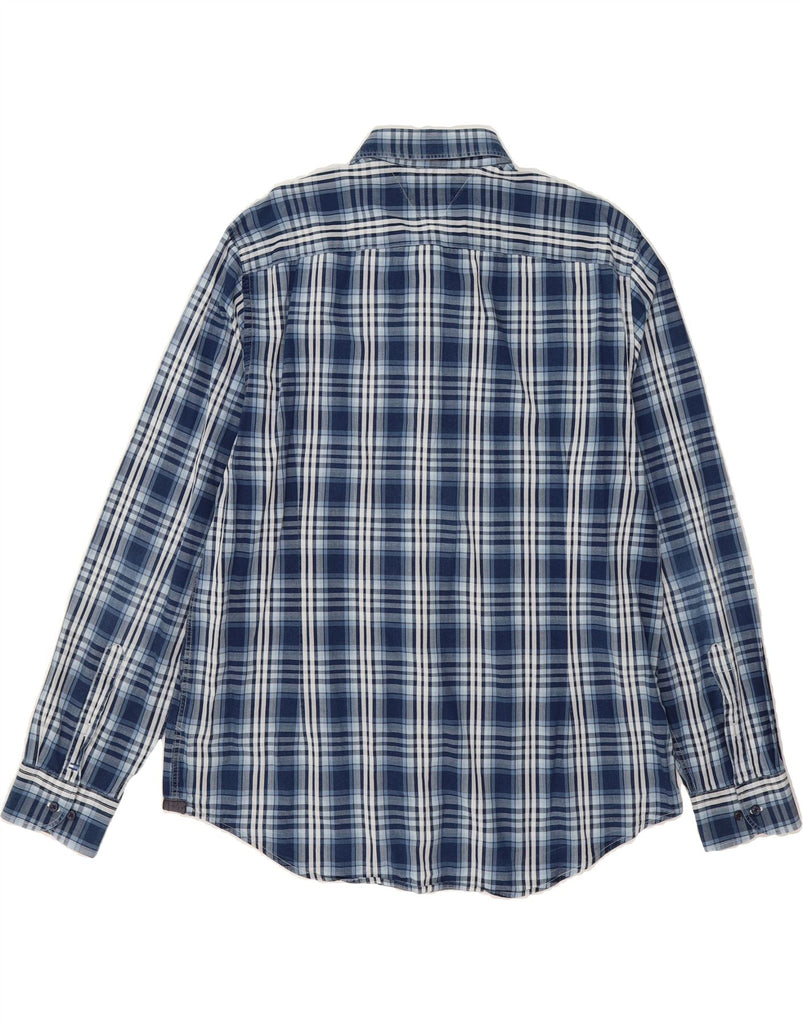 TOMMY HILFIGER Mens New York Fit Shirt 2XL Blue Check Cotton Vintage Tommy Hilfiger and Second-Hand Tommy Hilfiger from Messina Hembry 