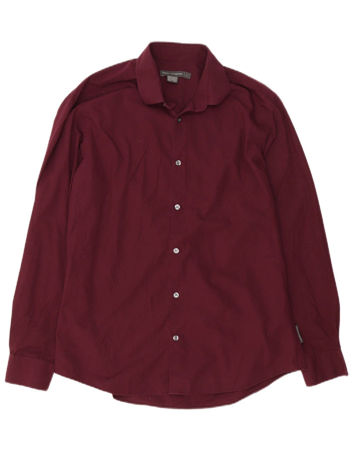 French Connection Mens Shirt Large Burgundy Cotton
