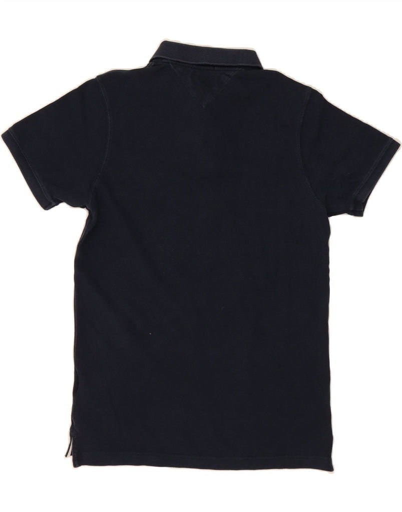 TOMMY HILFIGER Mens Slim Fit Polo Shirt Medium Navy Blue Cotton Vintage Tommy Hilfiger and Second-Hand Tommy Hilfiger from Messina Hembry 