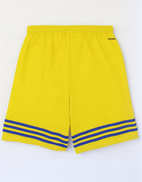 Adidas Boys Climalite Sport Shorts 13-14 Years XL Yellow Colourblock