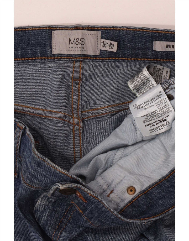 Marks & Spencer Mens Straight Jeans W36 L33 Blue Cotton