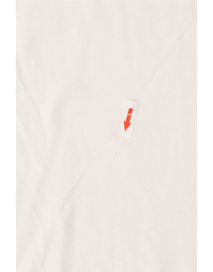 Adidas Womens T-Shirt Top UK 12 Medium White Cotton