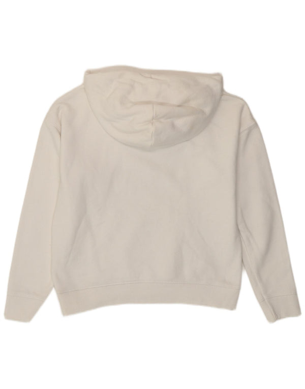 Tommy Hilfiger Womens Oversized Hoodie Jumper UK 6 XS White Cotton