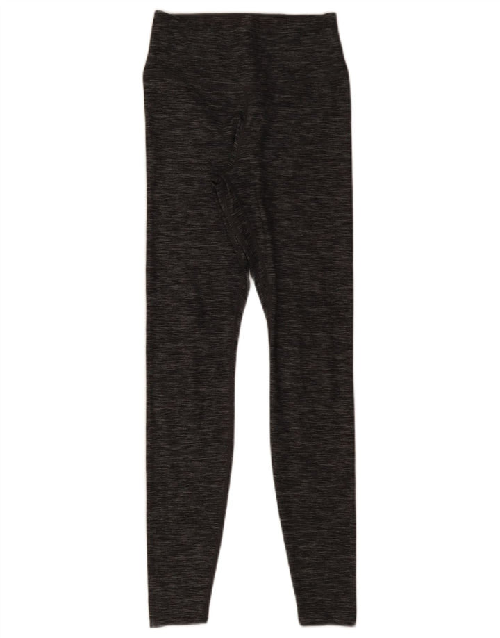 Nike Womens Dri Fit Leggings UK 4 XS Grey Flecked Polyester