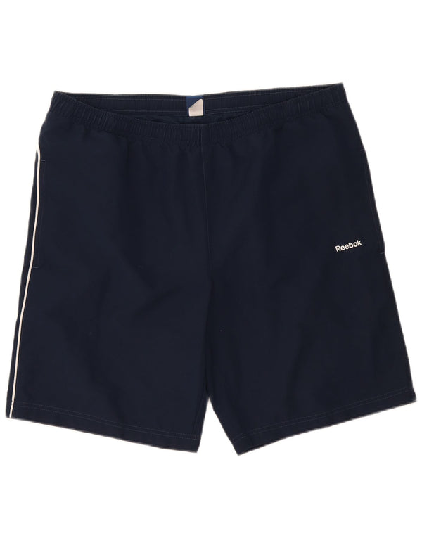 Reebok Mens Sport Shorts Large Navy Blue Polyester