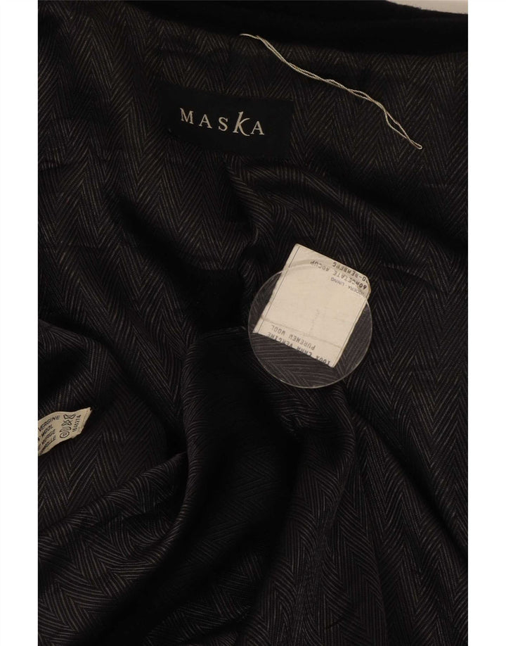 Maska Womens Double Breasted Coat UK 40 Large Black New Wool