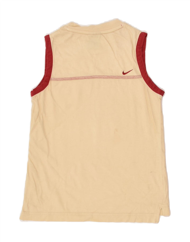 NIKE Boys Graphic Vest Top 11-12 Years Medium Beige Cotton | Vintage Nike | Thrift | Second-Hand Nike | Used Clothing | Messina Hembry 