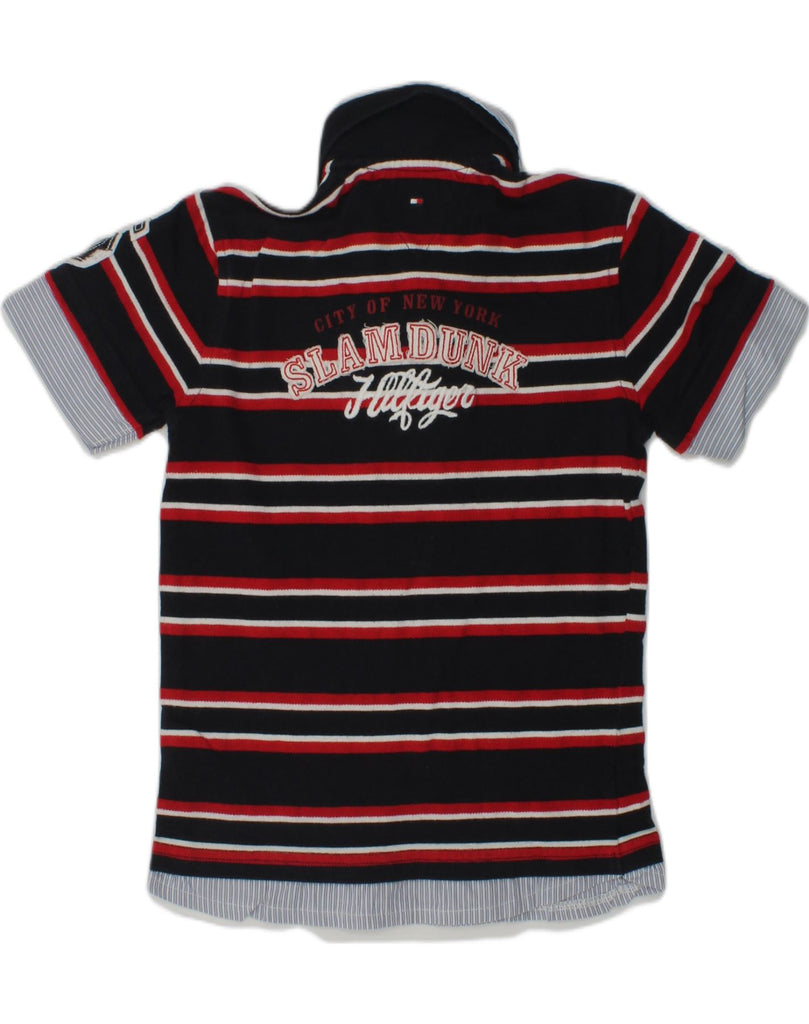 TOMMY HILFIGER Boys Polo Shirt 4-5 Years Black Striped Cotton | Vintage Tommy Hilfiger | Thrift | Second-Hand Tommy Hilfiger | Used Clothing | Messina Hembry 