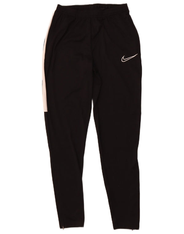 NIKE Mens Dri Fit Tracksuit Trousers Small Black Colourblock Polyester