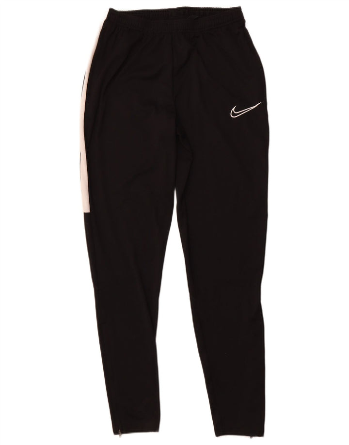 NIKE Mens Dri Fit Tracksuit Trousers Small Black Colourblock Polyester
