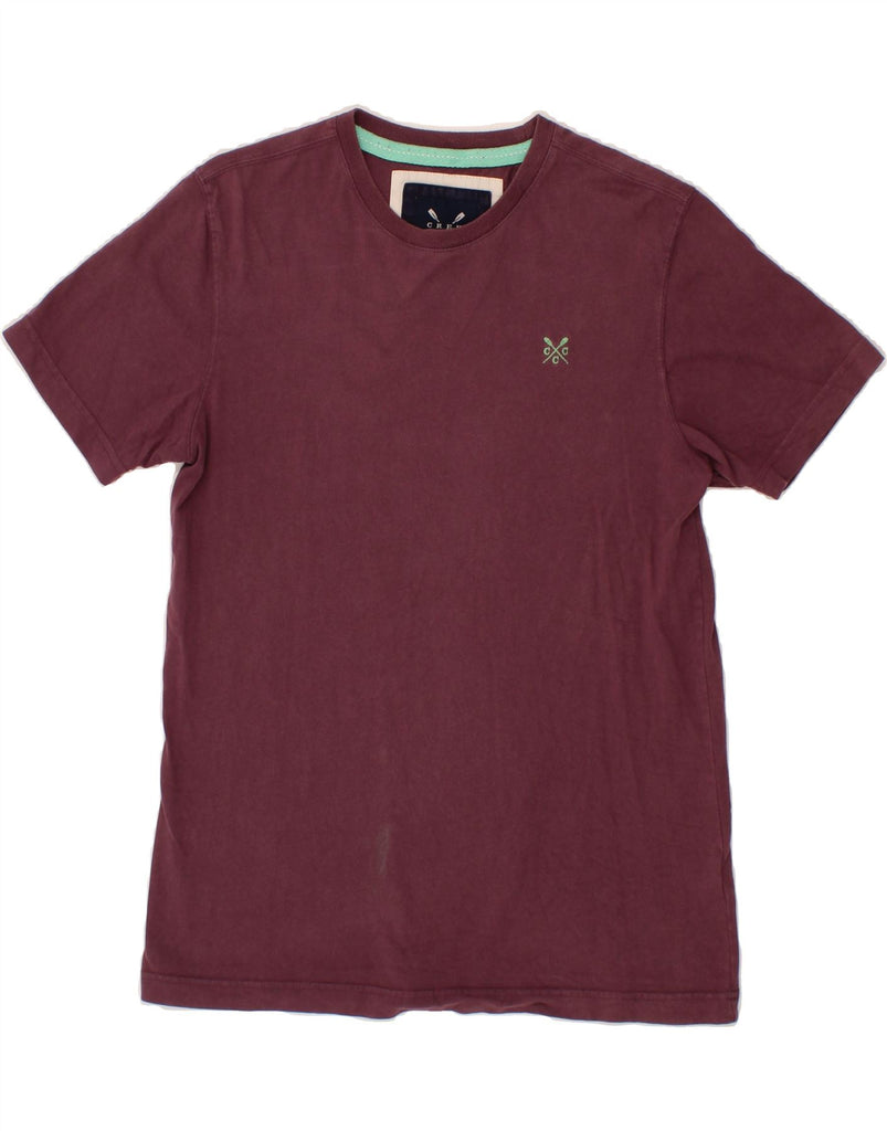 CREW CLOTHING Mens T-Shirt Top Small Maroon Cotton Vintage Crew Clothing and Second-Hand Crew Clothing from Messina Hembry 