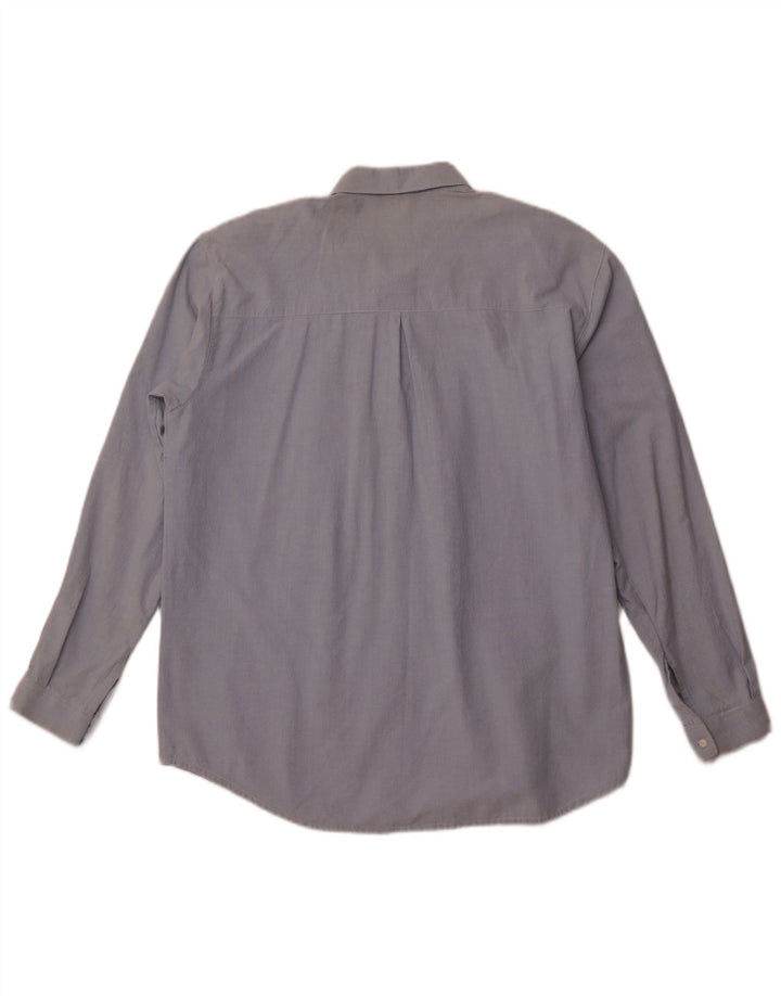 VINTAGE Womens Shirt UK 18 XL Blue Floral Cotton Retro