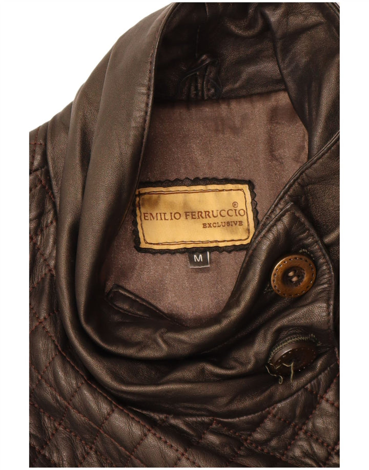 Vintage Womens Military Double Breasted Jacket UK 12 Medium Brown