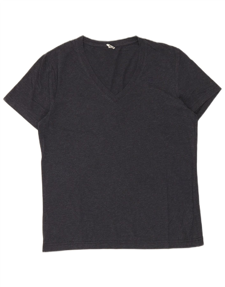 G-STAR Womens T-Shirt Top UK 14 Medium Navy Blue Cotton