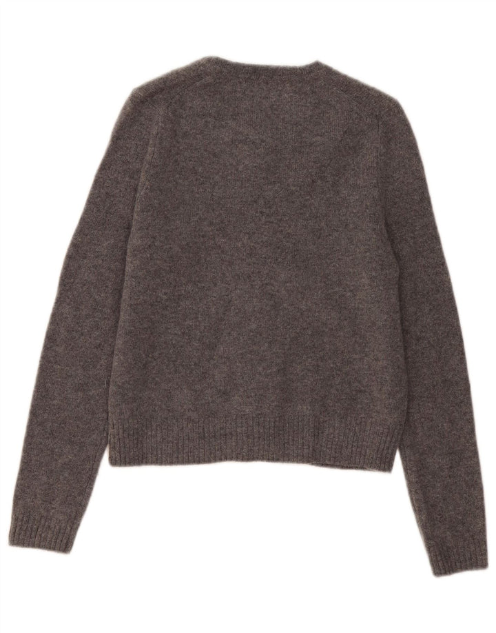 Zara Womens Cardigan Sweater UK 10 Small Grey Flecked Wool