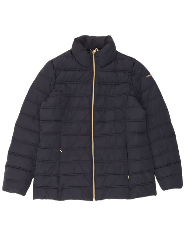 Geox Womens Respira Padded Jacket UK 16 Large  Navy Blue Polyester