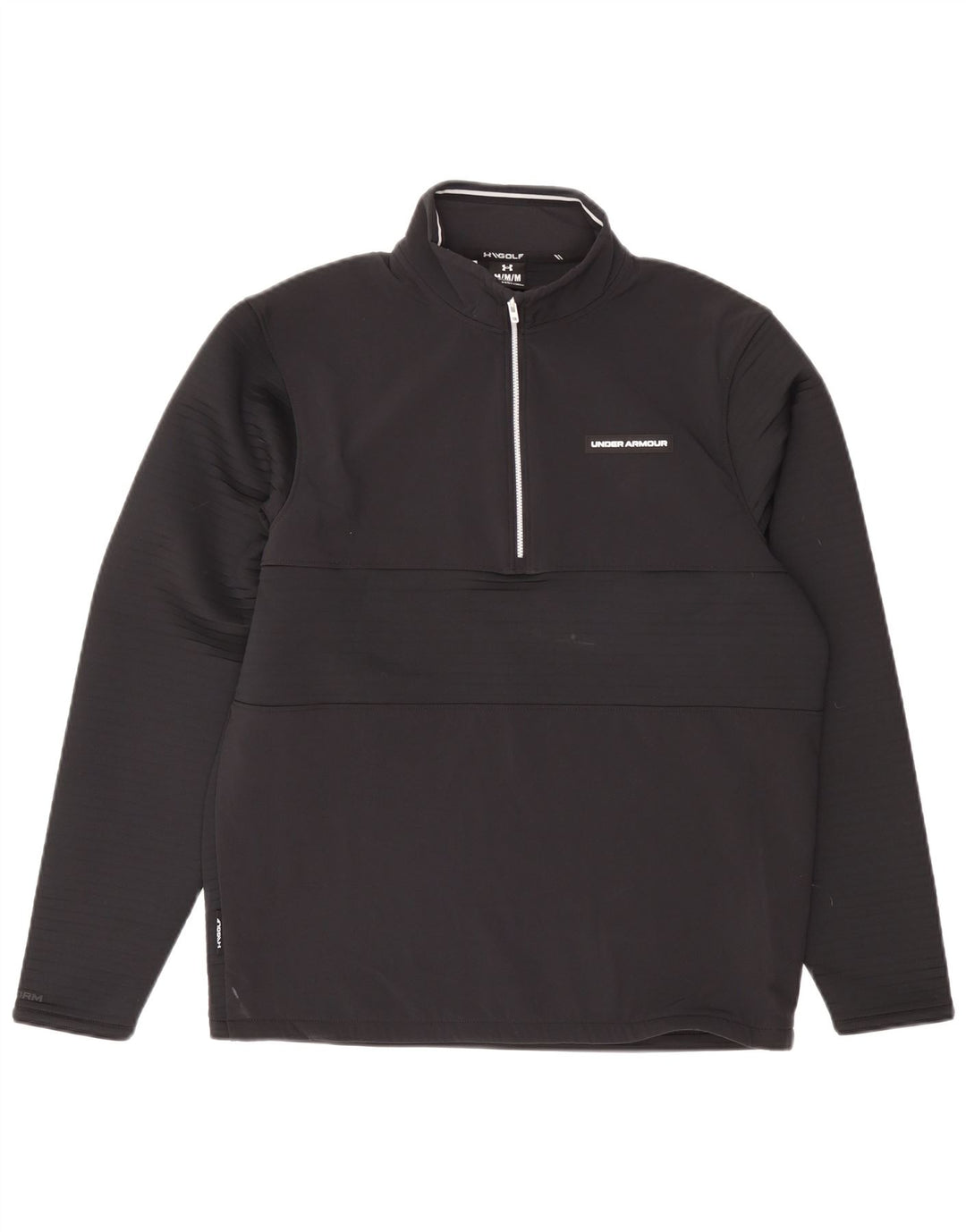 Under Armour Mens Zip Neck Sweatshirt Jumper Medium Black Polyester