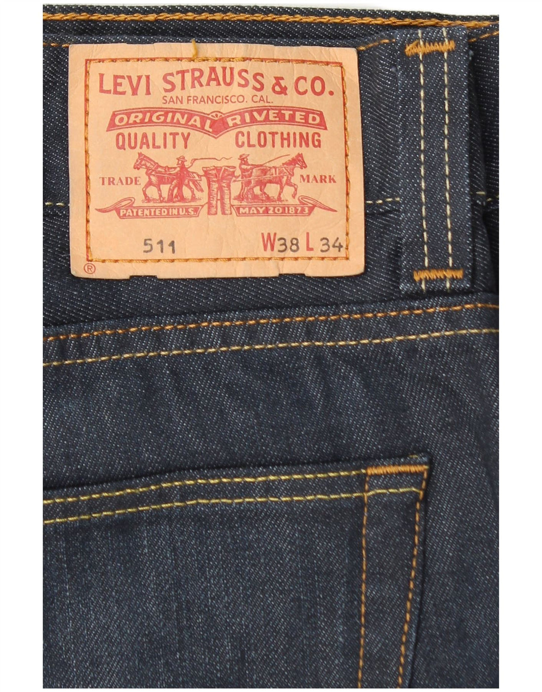 Levi's Mens 511 Slim Jeans W38 L31 Navy Blue Cotton