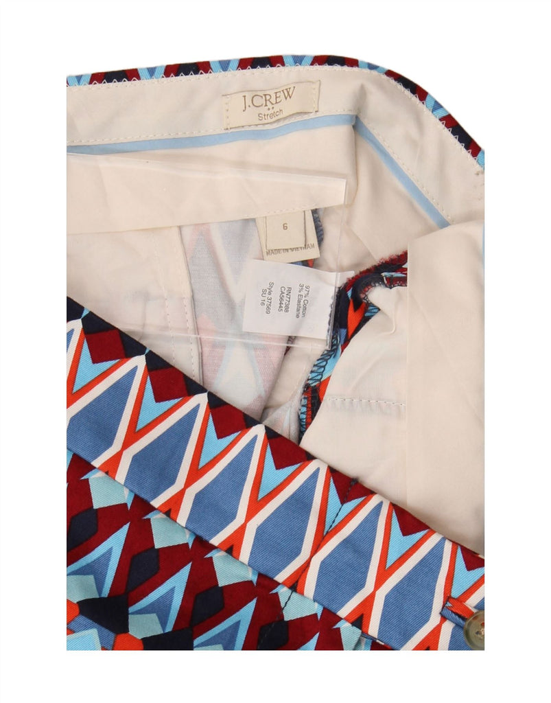 J. CREW Womens Chino Shorts US 6 Medium W33  Blue Geometric Cotton Vintage J. Crew and Second-Hand J. Crew from Messina Hembry 