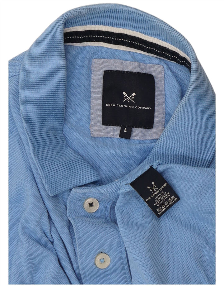 Crew Clothing Mens Polo Shirt Large Blue Cotton