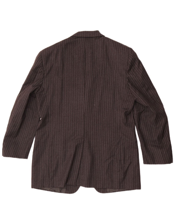 Cerruti 1881 Mens 3 Button Blazer Jacket IT 52 XL Grey Striped Wool
