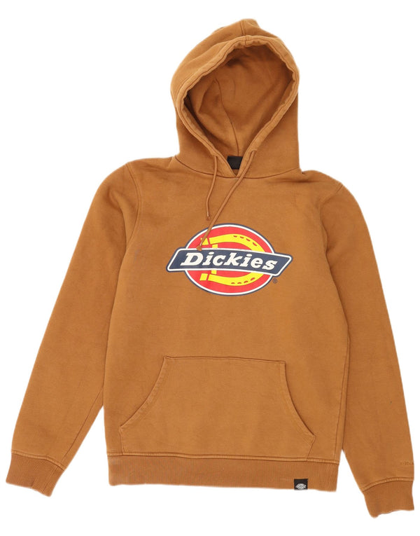Dickies Mens Graphic Hoodie Jumper XS Brown Cotton