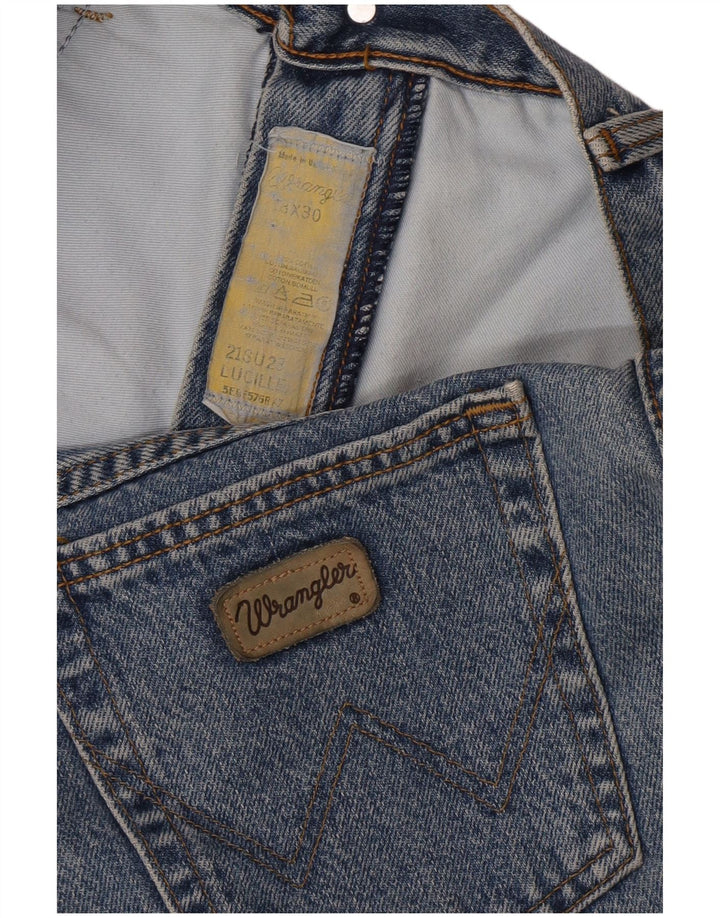 Wrangler Womens Poplin Tapered Jeans W33 L30 Blue Cotton
