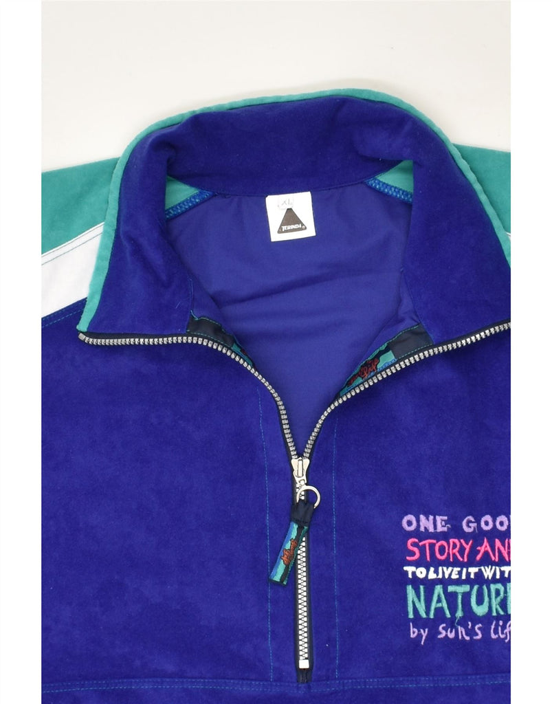 TERINDA Mens Pullover Tracksuit Top Jacket XL Blue Colourblock | Vintage Terinda | Thrift | Second-Hand Terinda | Used Clothing | Messina Hembry 