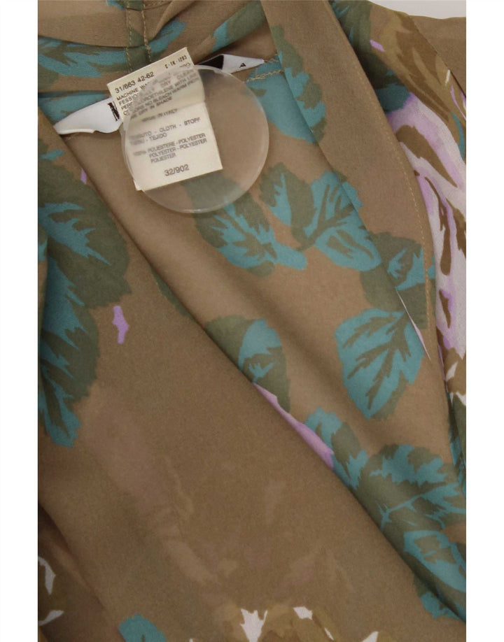 Marella Womens Wrap Crop Shirt Blouse UK 12 Medium Brown Floral Polyester