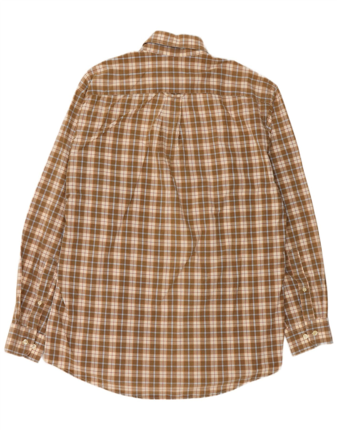 GANT Mens Shirt Medium Beige Check Cotton