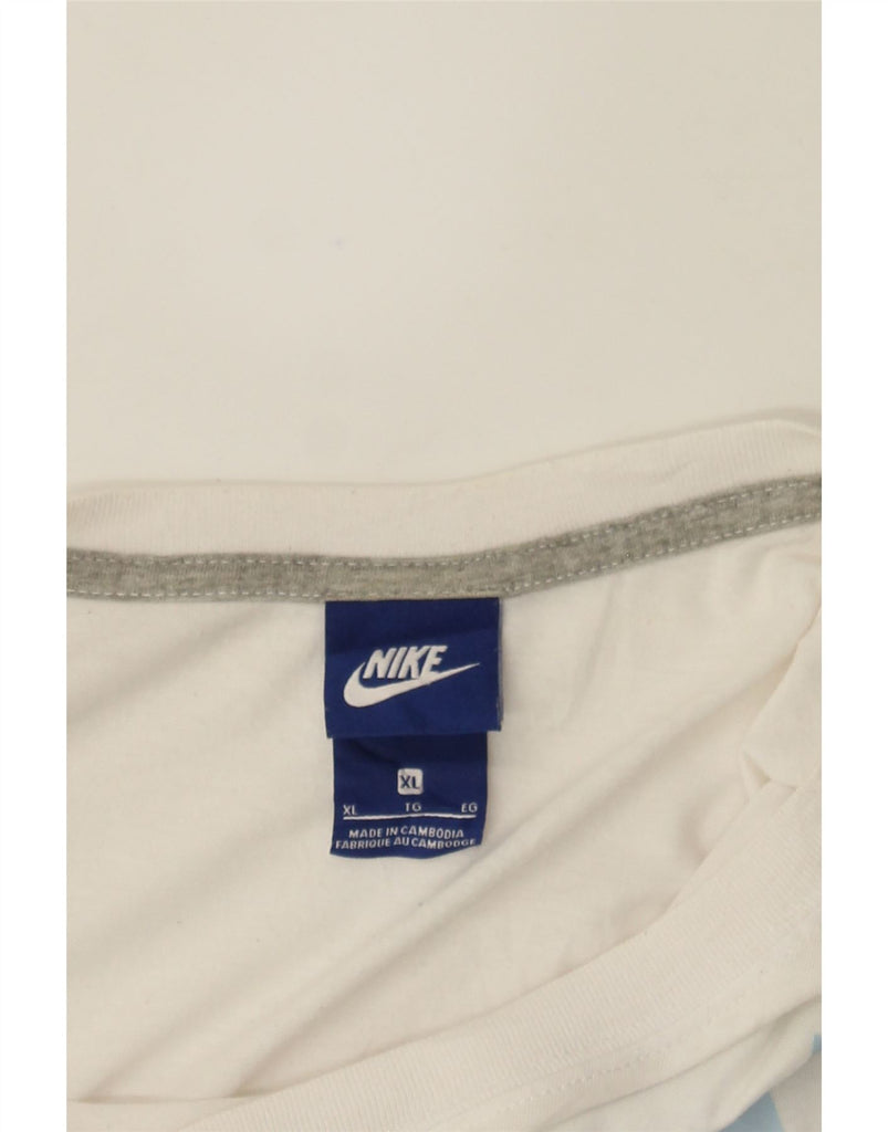 NIKE Mens Graphic T-Shirt Top XL White Polyester Vintage Nike and Second-Hand Nike from Messina Hembry 